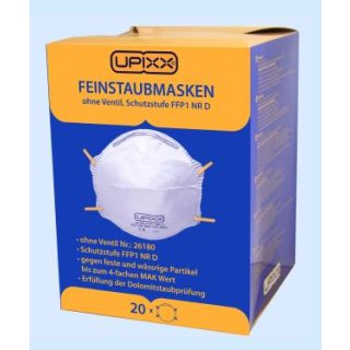UPIXX Feinstaubmaske FFP1D ohne Ventil - gegen Feinstäube pro Stück