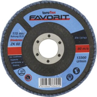 Triuso Fächerscheibe 125mm ZK Korn 40 Zirkonkorund, konvexe Form