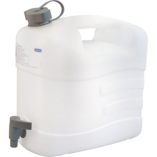 Triuso Kanister für Wasser, 10 Liter, weiß, PE, mit Ablasshahn