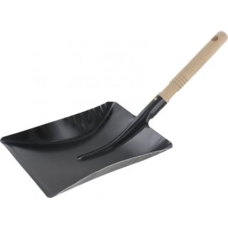 Triuso Kehrschaufel 220x230mm Stahlblech schwarz, Holzgriff