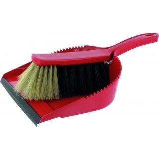 Triuso Kehrschaufel mit Handfeger Roßhaar,Lippe Kunstst. farbig