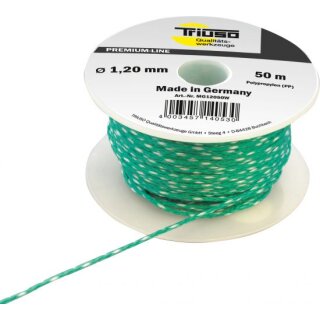 Triuso Maurerschnur grün 1,2mm/50m Polypropylen m.weiß.Kennfaden