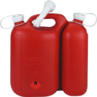 Triuso Kombikanister 5l Benzin, 3l Öl mit Ausgießstutzen