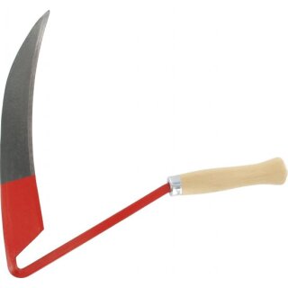 Triuso Sensensichel, geschmiedet mähfertig,gedengelt, Holzgriff