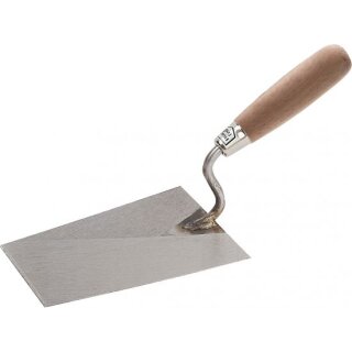 Triuso Kantige Kelle 180mm, Edelstahl m.Schwanenhals, Naturholzgriff