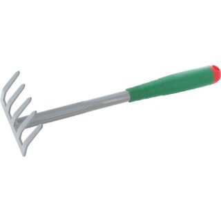 Triuso Kleinrechen, 5 Zinken, Stahl KS-Griff, Breite 9cm