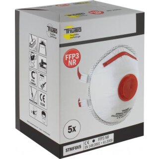 Triuso FFP3+Ventil Schutzmaske 5Stück Industrie