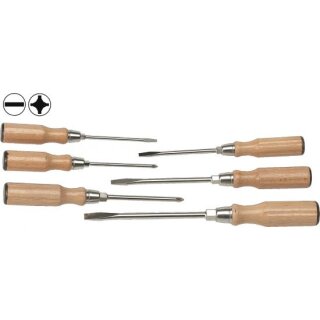 Triuso Schraubendreher - Satz mit Holzheft 6-tlg.