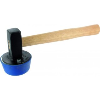 Triuso Plattenlegerhammer 2100g, rund Gummi auswechselbar