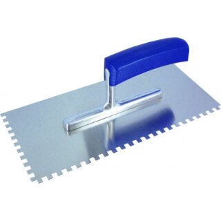 Triuso Linkshänder-Glättekelle 8x8mm gezahnt, Edelstahl