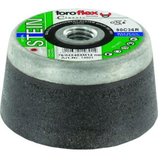 Triuso Schleiftopf 76/64x40xM14 C36R, für Beton, Granit und Gestein