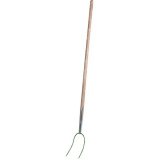 Triuso Heugabel, 2 Zinken, Zwinge, Eschenst.135cm, blau/poliert - Speditionsversand