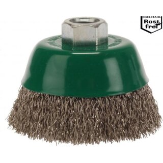 Triuso Topfbürste 60mm, Gewinde M14 Edelstahldraht gew. 0,30 mm