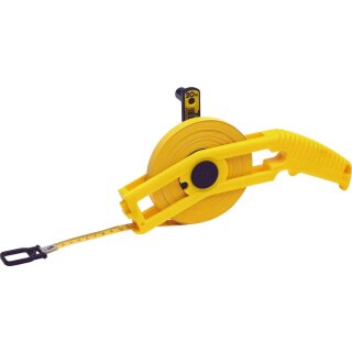 Triuso Rahmen-Bandmaß 20 m,Glasfaser- band, Kunststoff-Rahmen