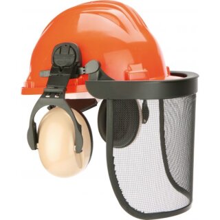 Triuso Waldarbeiter-Schutzhelm orange 6-Punkt, DIN4840, Gurtband