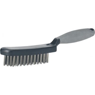 Triuso Handdrahtbürste Stahldraht, 4-reihig, 2-Komponentengriff