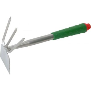 Triuso Kleinhäckchen,Flachform, verz. 3 Zinken, KS-Griff, Breite 7cm