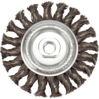 Triuso Zopf-Rundbürste 115x12 mm, M14 20Z, Stahldraht glatt 0,50mm