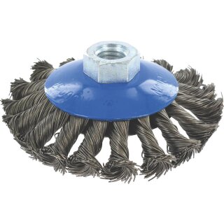 Triuso Zopf-Kegelbürste 100mm,M14 18Z,Stahldraht 0,50mm