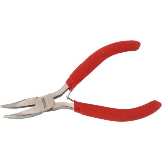 Triuso Elektronik-Spitzzange, gebogen 115mm, mit Feder, microfinish