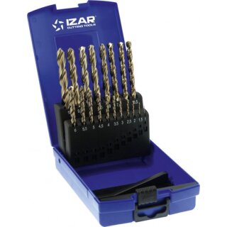 Triuso Spiralbohrersatz, HSSCo,19-tlg 1-10 x 0,5 mm, Kobalt