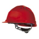 DeltaPlus Quartz IV Bauhelm nach EN397 rot mit Lüftung und Drehverschluss