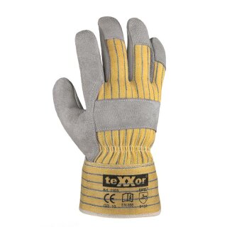 teXXor "EIFEL"Rindkernspaltleder-Handschuh, gefüttert, natur, Kat. 2 verschiedene Größen