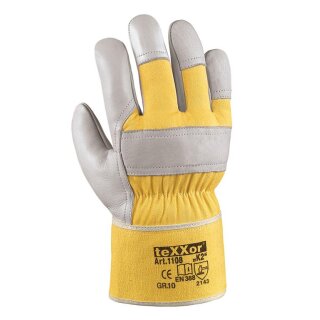 teXXor "K2" TOP Rindvollleder-Handschuh, gef. natur, Doppelnähte, Kat. 2 verschiedene Größen