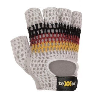 teXXor "FAHRRADFAHRER-Handschuh"Ziegennappaleder, natur,gestricktes Oberteil verschiedene Größen