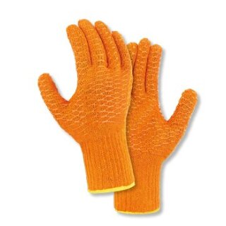 teXXor "Criss Cross" Polyester-Strick-Handschuh PVC-Waffelmuster, Kat.2 in versch. Größen