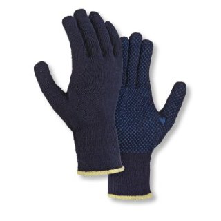 teXXor BW-/Polyester-Mittelstrick-Handschuh, einseitig blaue PVC-Noppen, blau, Kat.2 verschiedene Größen