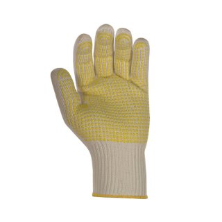 teXXor BW-/Nylon-Mittelstrick-Handschuh, einseitig gelbe PVC-Nopen, Kat.2 verschiedene Größen