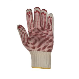 teXXor BW-/Nylon-Grobstrick-Handschuh, einseitig rote PVC-Noppen, Kat.2 verschiedene Größen