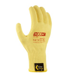 teXXor Kevlar-Mittelstrick-Handschuh, einseitig rote PVC-Noppen, Kat.2 Größe 7
