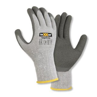 teXXor "WINTER-GRIP" Acryl/BW-Winter Handschuh, Latex beschichtet, weiß/grau, Kat.2 Größe 9