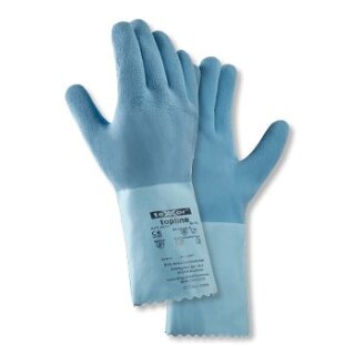 teXXor "teXXor topline" Latex-Handschuh blau, gerauht, BW-Futter, 30 cm, Kat 3 verschiedene Größen