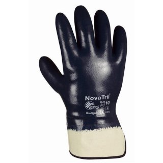 Nova Tril "NOVATRIL" Nitril-Handschuh, blau, Stulpe, vollbesch., Kat.2 verschiedene Größen Abverkauf