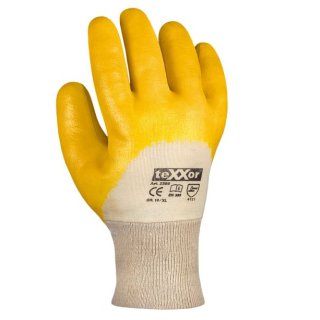 teXXor Nitril-Handschuh, gelb, Strickbund, Kat.2 verschiedene Größen