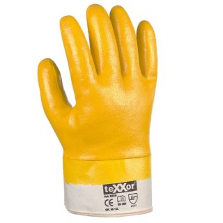 teXXor Nitril-Handschuh, gelb, Stulpe, vollbeschichtet, Kat.2 verschiedene Größen