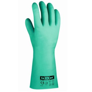 teXXor Nitril-Handschuh, grün, Gitterprofil, 32 cm, Kat.3 verschiedene Größen