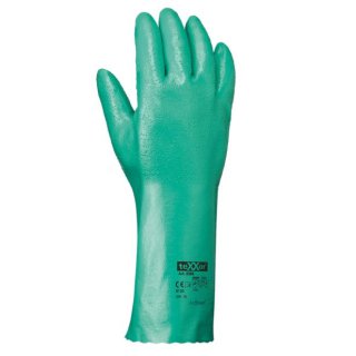teXXor Nitril Handschuh, grün, geraute Oberfläche, 35cm, BW-Futter, Kat.3 verschiedene Größen