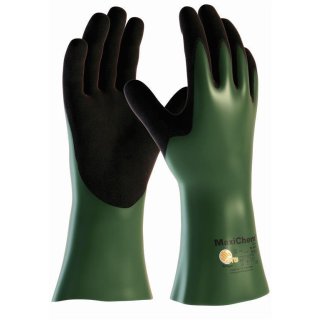 teXXor "MaxiChem Cut" PU-/Nitril-/Neopren-Handschuh, grün/schwarz, Innenhandbesch. aus PU-/Nitril, 30 cm, Kat. 3 Größe 10