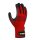 teXXor Nylon-Feinstrickhandschuh, rot, schwarze Latexbeschichtung, schwarze PVC Noppen auf Handrücken, Klettverschluss Größe 8