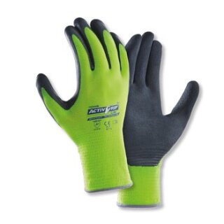 TOWA "ActivGrip Lite" Polyester-Feinstrickhandschuh, gelb Latexschaumbeschichtung, Kat.2 Größe 9
