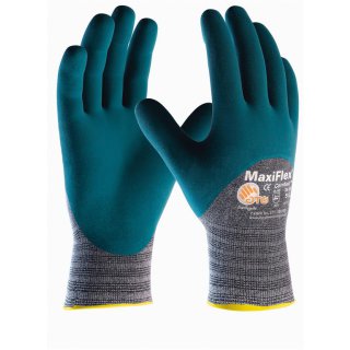 ATG MaxiFlex Comfort Nylon/BW-Handschuh,Foam-Nitrilbeschichtung blau/grau, Kat. 2 verschiedene Größen
