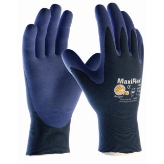 ATG "MaxiFlex Elite" Nylon-Handschuh, Foam-Nitrilbeschichtung, dunkelblau, Kat. 2 verschiedene Größen