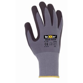 teXXor Nylon-Handschuh, Nitril-beschichtet, schwarz, Kat. 2 verschiedene Größen
