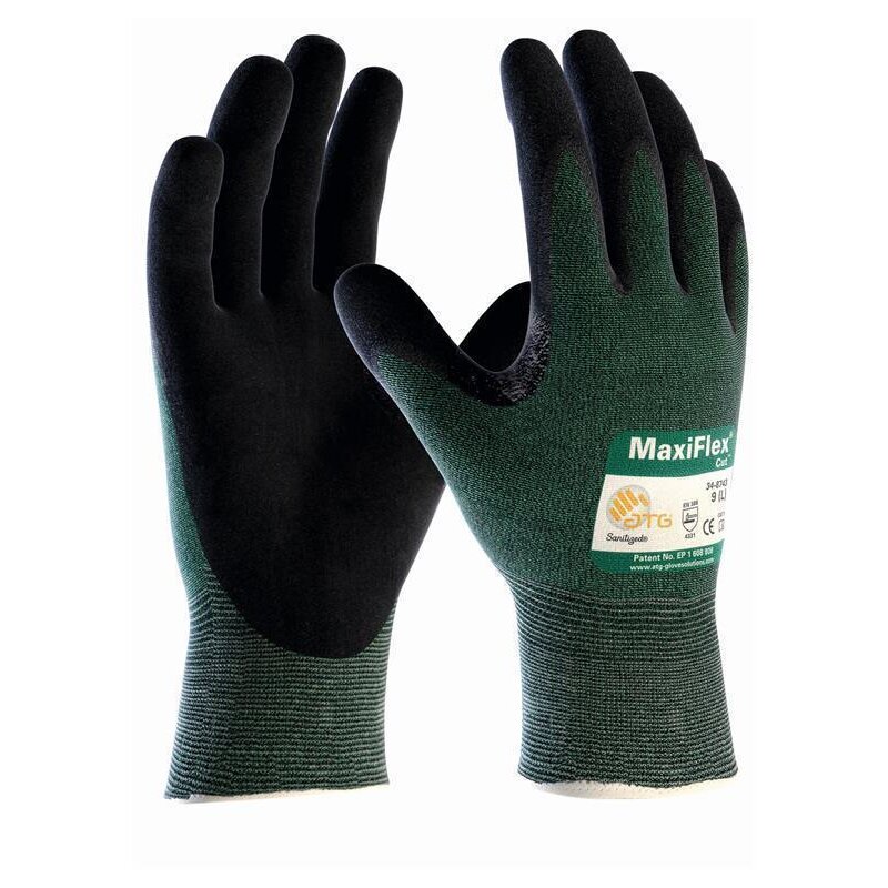 ATG MaxiFlex Cut Nylon-Handschuh, Nitril-beschichtet schwarz, Kat.2 v, 9,90