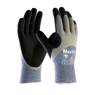 ATG "MaxiCut Oil" Glasfaser-Nylon-Handschuh mit Nitrilbesch. schwarz/blau Kat. 2 verschiedene Größen