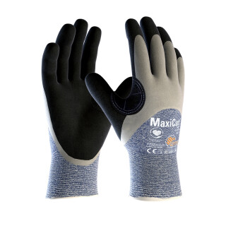ATG "MaxiCut Oil" Glasfaser-Nylon-Handschuh mit Nitrilbesch. schwarz/blau Kat. 2 Größe 8 Abverkauf